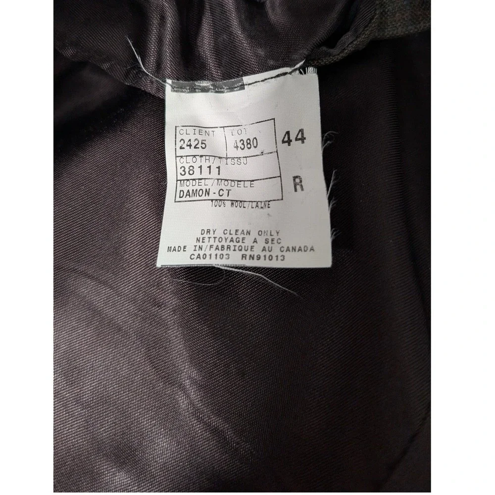 Barneys New York Men's 44R Brown‎ Glen Plaid Wool Blazer Sport Coat - Picture 6 of 9